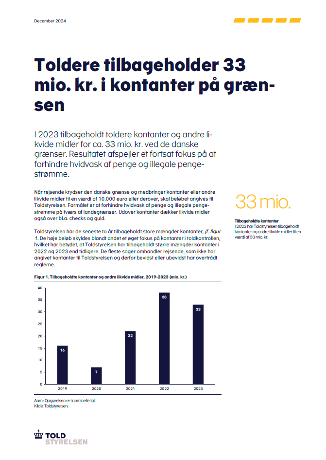 Forside på publikation om kontanter i 2023