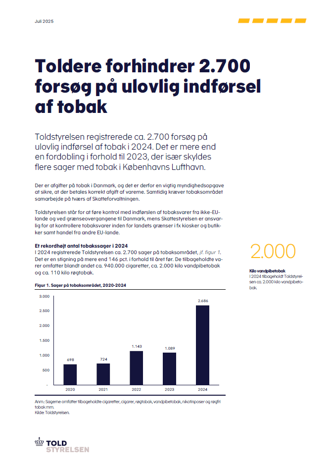 Forside på publikation om tobak i 2024