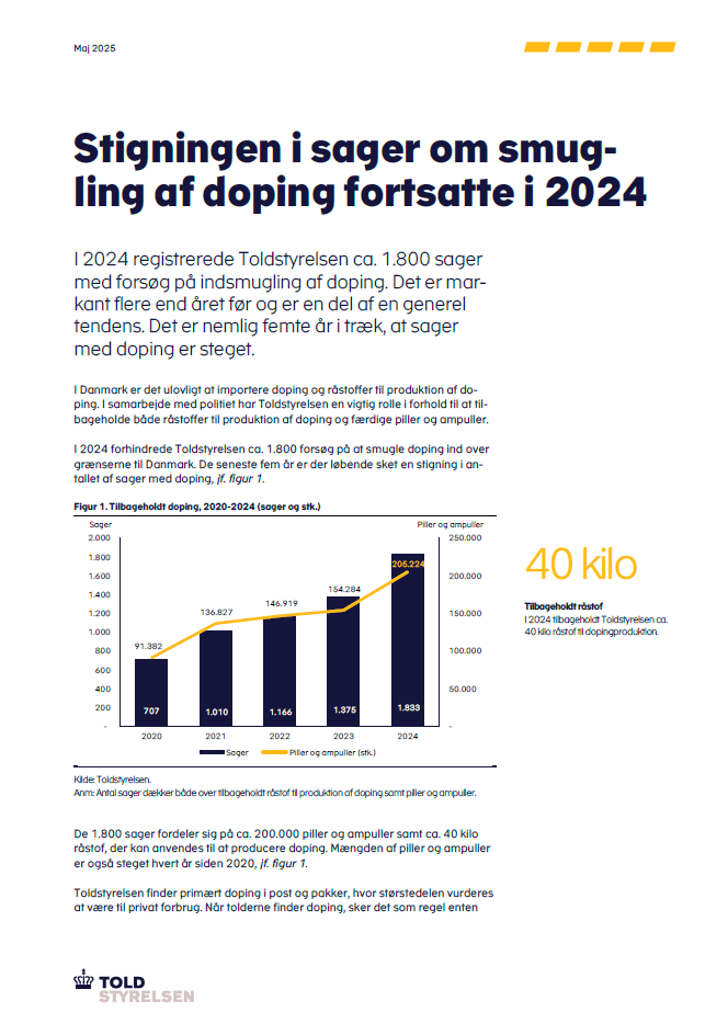Forside på publikation om doping i 2024